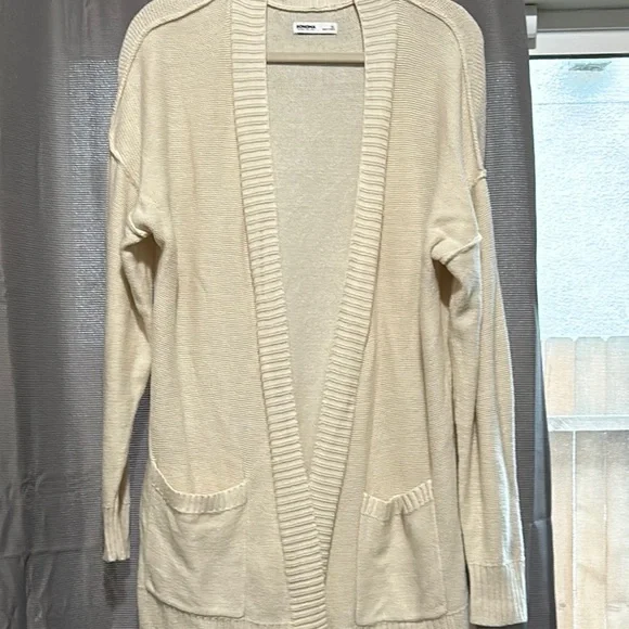 Beige Open-Front Cardigan Sweater - Picture 1 of 8
